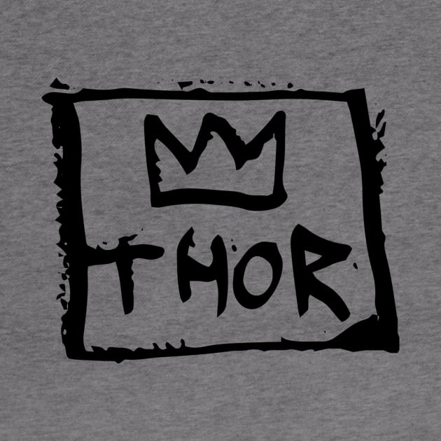 Thor Crown Doodle Black by Mijumi Doodles